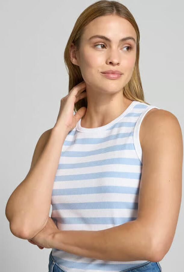 FREE QUENT slim fit top met ronde hals model 'Effy'
