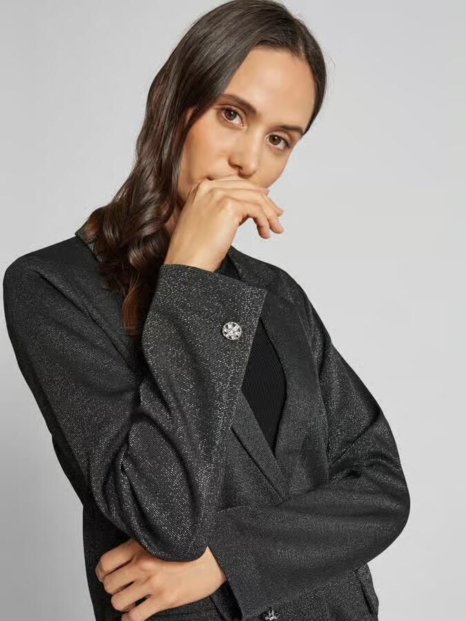 FREE QUENT straight fit longblazer met siersteentjes model 'NANNILUX'