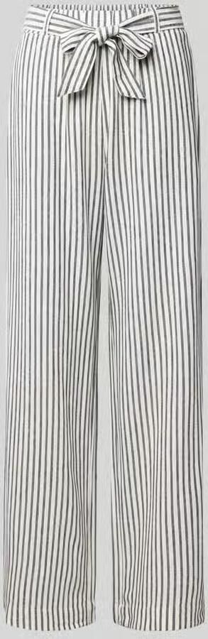 FREE QUENT Straight leg stoffen broek met strikceintuur model 'Lavisco'