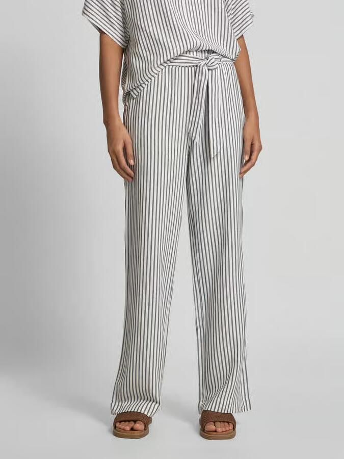 FREE QUENT Straight leg stoffen broek met strikceintuur model 'Lavisco' - Foto 3