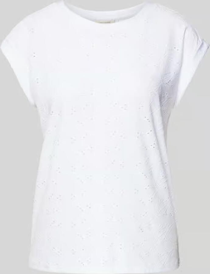 FREE QUENT T-shirt met broderie anglaise model 'Blond' - Foto 3