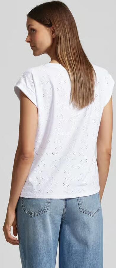 FREE QUENT T-shirt met broderie anglaise model 'Blond' - Foto 5