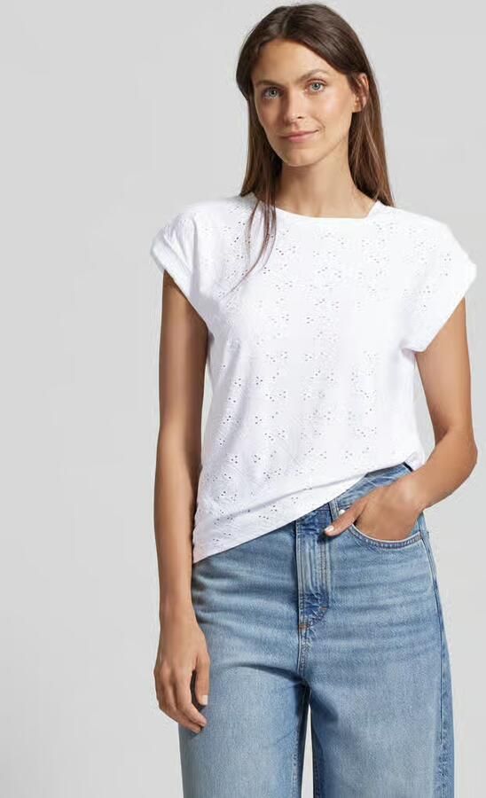 FREE QUENT T-shirt met broderie anglaise model 'Blond' - Foto 4