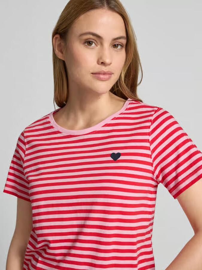 FREE QUENT T-shirt met motief-stitching en ronde hals