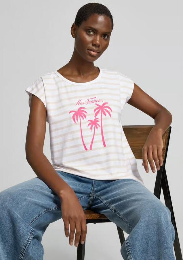 FREE QUENT T-shirt met motiefprint model 'Fenjal'