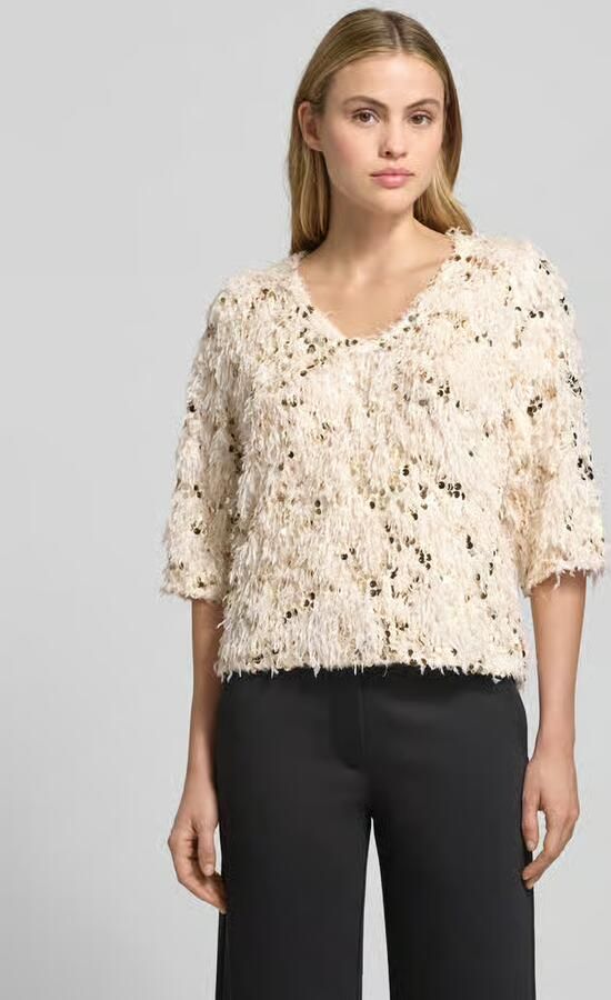 FREE QUENT T-shirt met veren en pailletten model 'NOLLA' - Foto 2