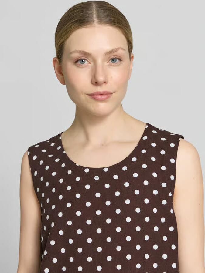 FREE QUENT Tanktop met linnen en ronde hals