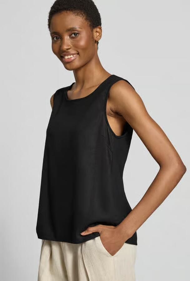 FREE QUENT Top van linnenmix met ronde hals model 'Lava' - Foto 2