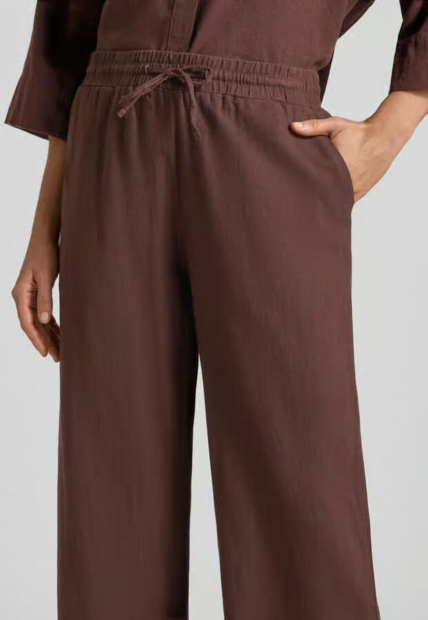 FREE QUENT wide leg broek van linnenmix met elastische band model 'Lava'