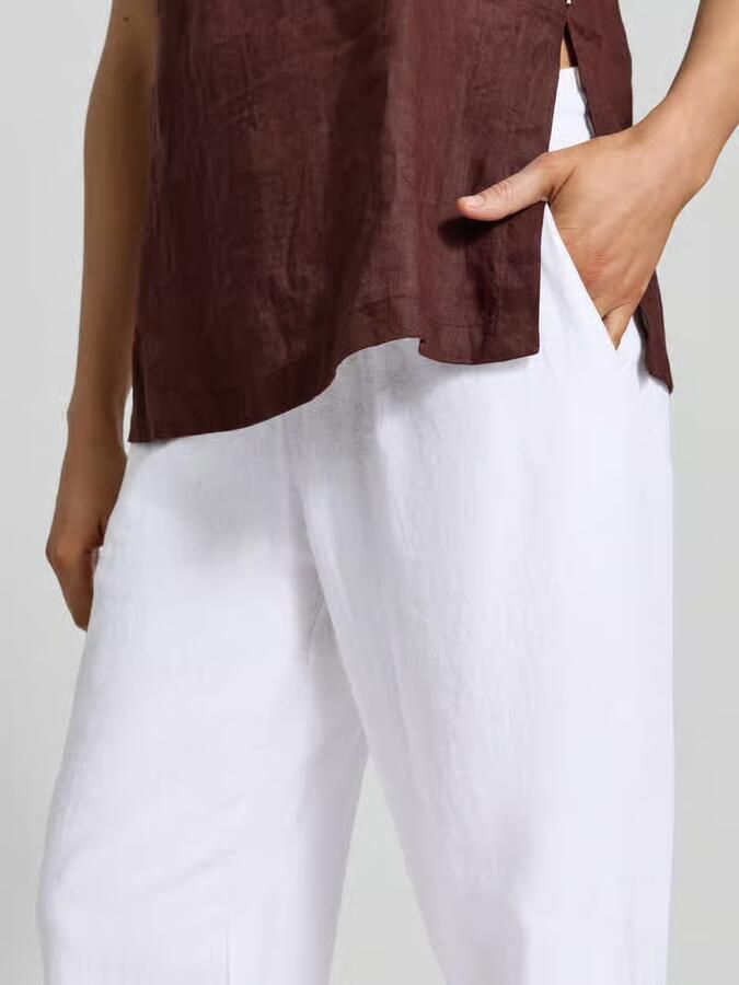 FREE QUENT Broek van een mix van linnen en viscose met elastische band model 'Lava'