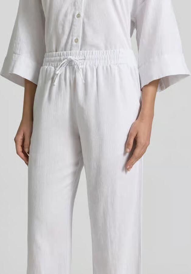 FREE QUENT wide leg broek van linnenmix met elastische band model 'Lava'