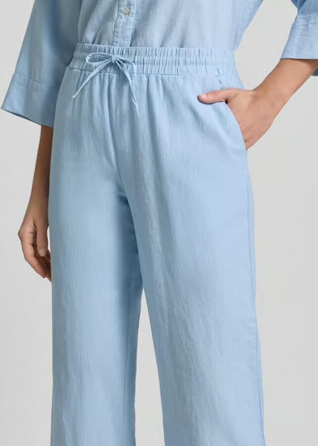FREE QUENT wide leg broek van linnenmix met elastische band model 'Lava'