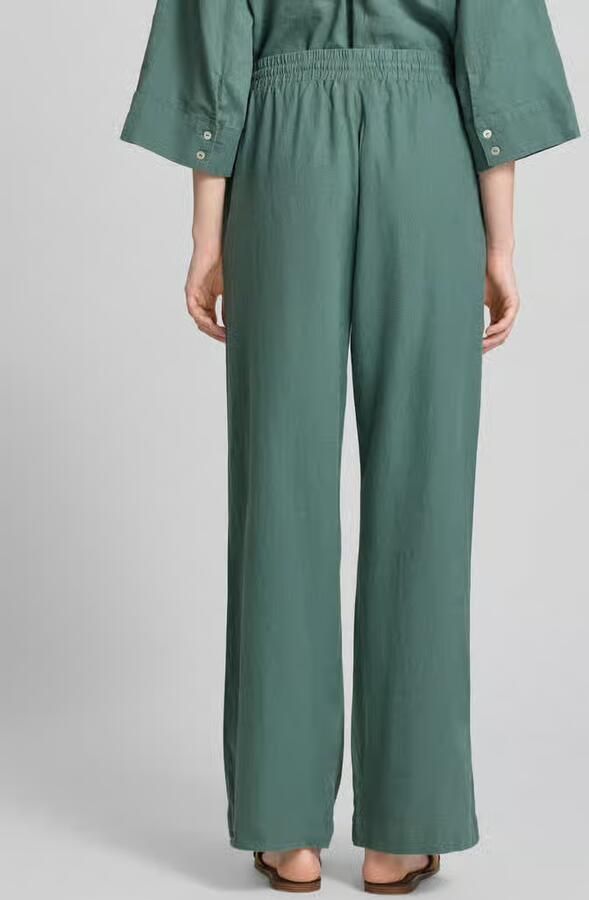 FREE QUENT wide leg broek van linnenmix met elastische band model 'Lava'
