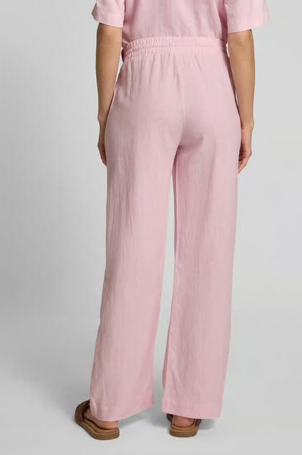 FREE QUENT Wide leg linnen broek met elastische band model 'Lava'