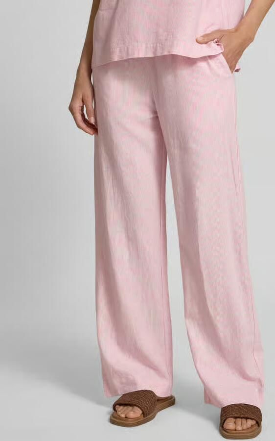 FREE QUENT Wide leg linnen broek met elastische band model 'Lava' - Foto 2