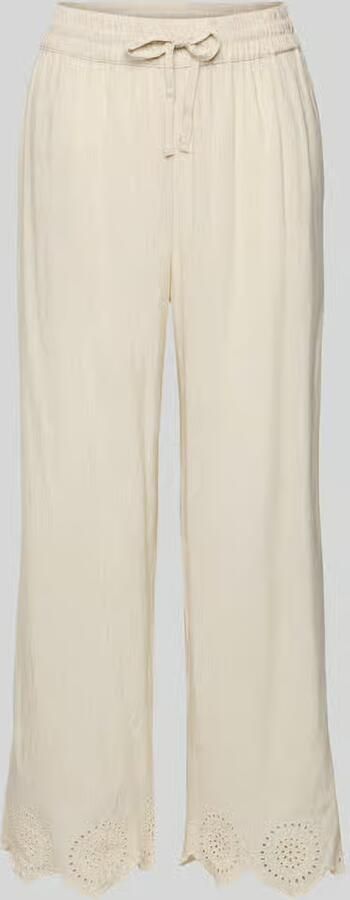 FREE QUENT Wide leg stoffen broek met broderie anglaise model 'Linus' - Foto 2
