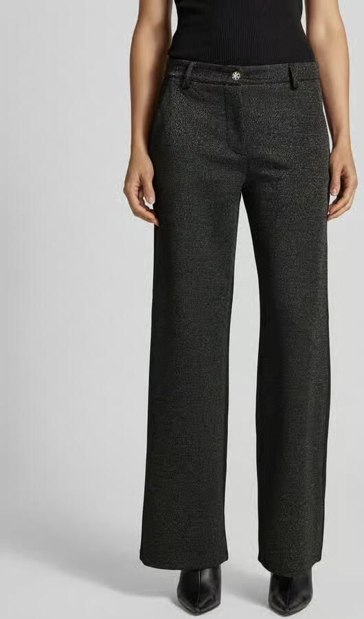 FREE QUENT Wide leg stoffen broek met effectgaren model 'NANNILUX' - Foto 2