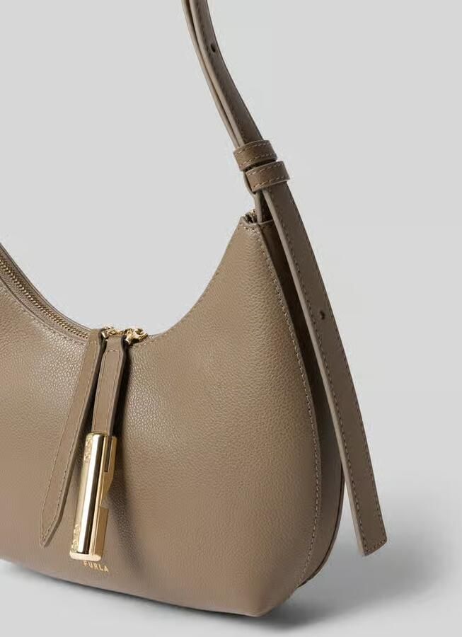 FURLA Schoudertas van echt leer met logodetail model 'Goccia'