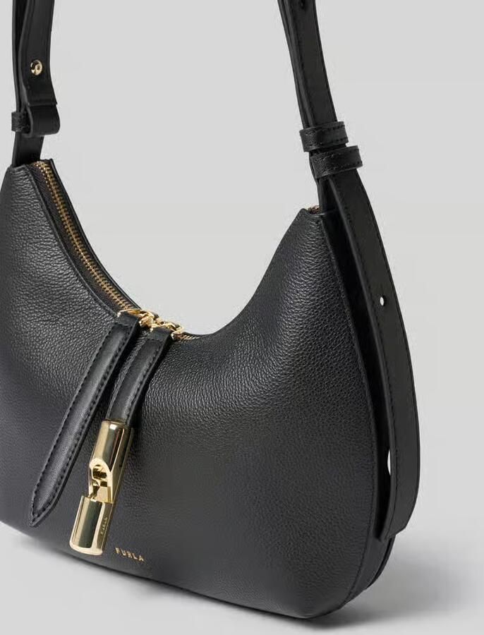 FURLA Schoudertas van echt leer met logodetail model 'Goccia'