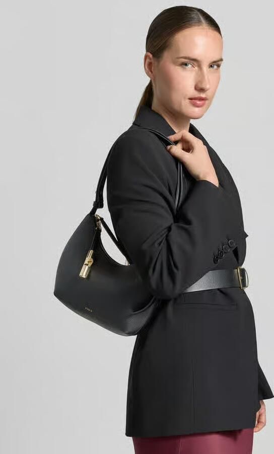 FURLA Schoudertas van echt leer met logodetail model 'Goccia' - Foto 3