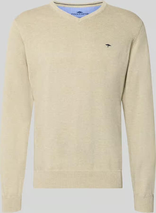 FYNCH-HATTON Gebreide pullover met label-borduursel