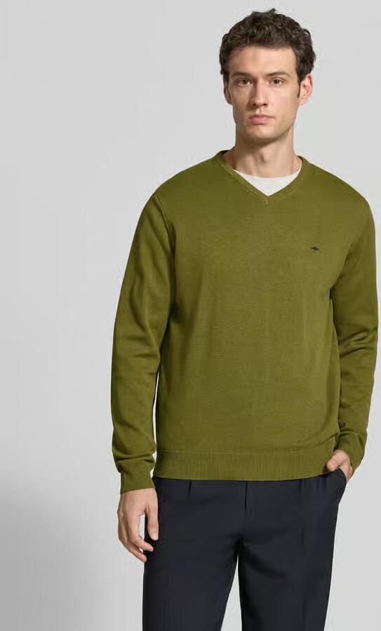 FYNCH-HATTON Gebreide pullover met label-borduursel - Foto 3