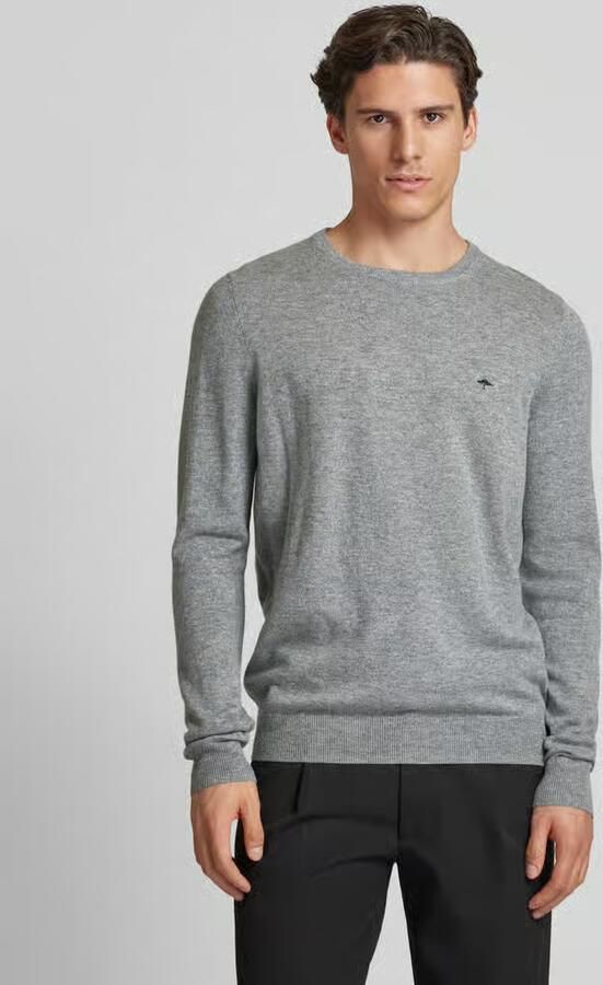 FYNCH-HATTON Gebreide pullover met labelstitching - Foto 4