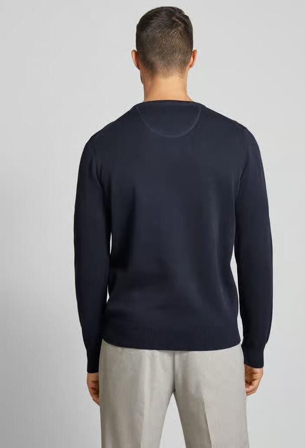 FYNCH-HATTON Gebreide pullover met labelstitching model 'Superfine'