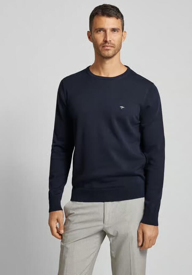 FYNCH-HATTON Gebreide pullover met labelstitching model 'Superfine' - Foto 2