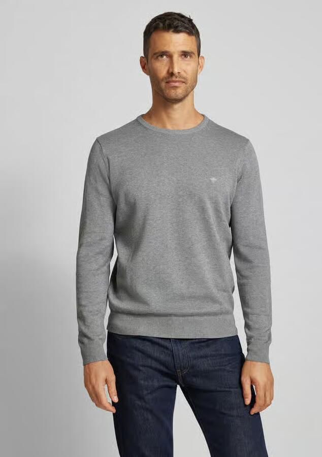 FYNCH-HATTON Gebreide pullover met labelstitching model 'Superfine' - Foto 2
