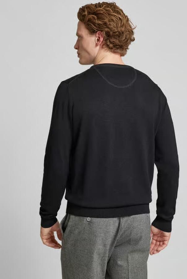 FYNCH-HATTON Gebreide pullover met labelstitching model 'Superfine'