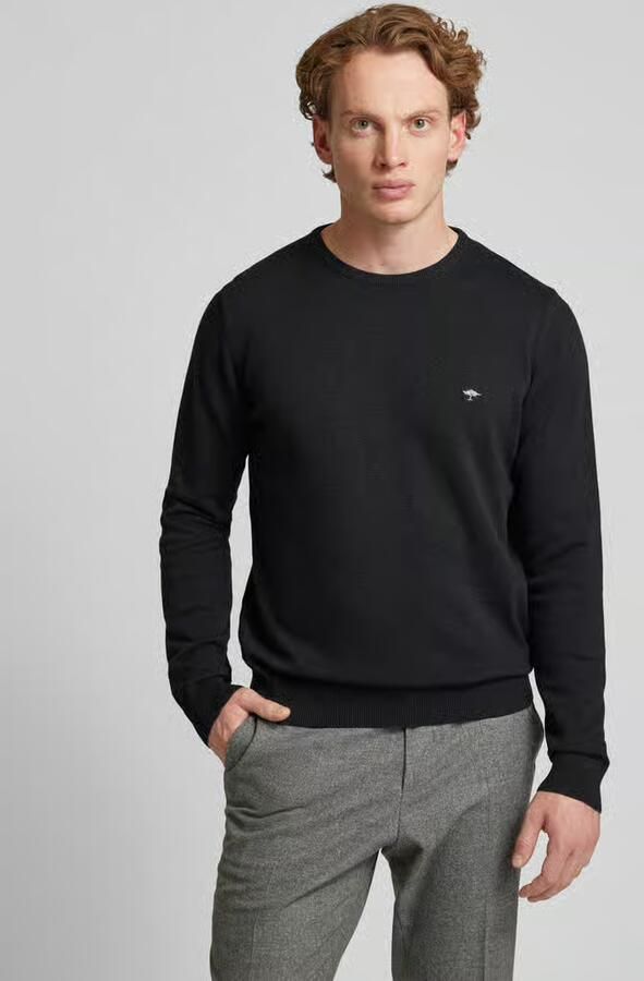 FYNCH-HATTON Gebreide pullover met labelstitching model 'Superfine' - Foto 2