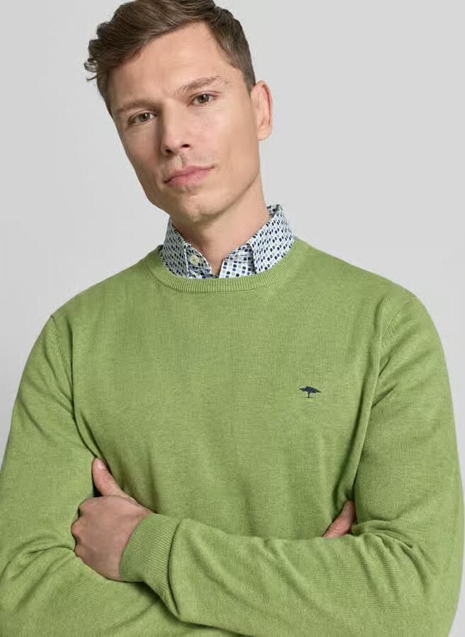 FYNCH-HATTON Gebreide pullover met geribde boorden