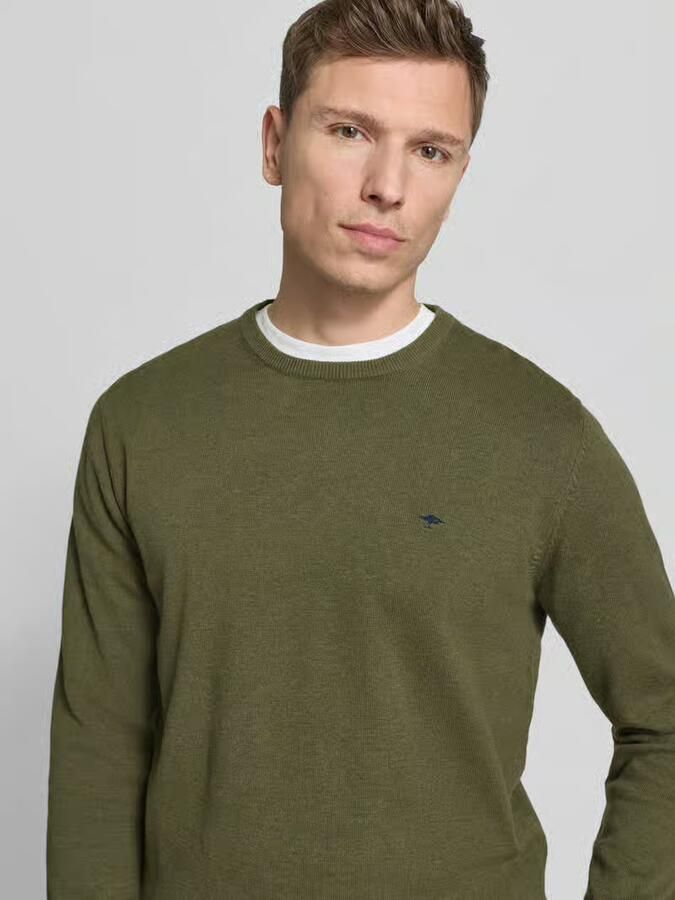 FYNCH-HATTON Gebreide pullover met geribde boorden