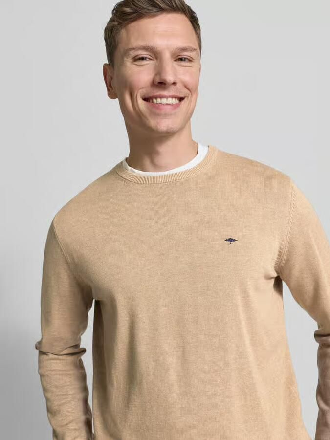 FYNCH-HATTON Gebreide pullover met geribde boorden