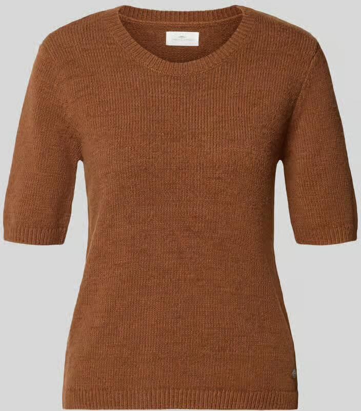 FYNCH-HATTON Gebreide pullover met ronde hals en 1 2-mouwen
