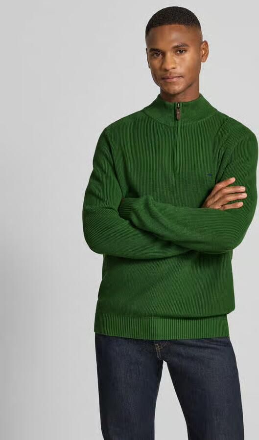 FYNCH-HATTON Gebreide pullover met schipperskraag en labelstitching - Foto 2