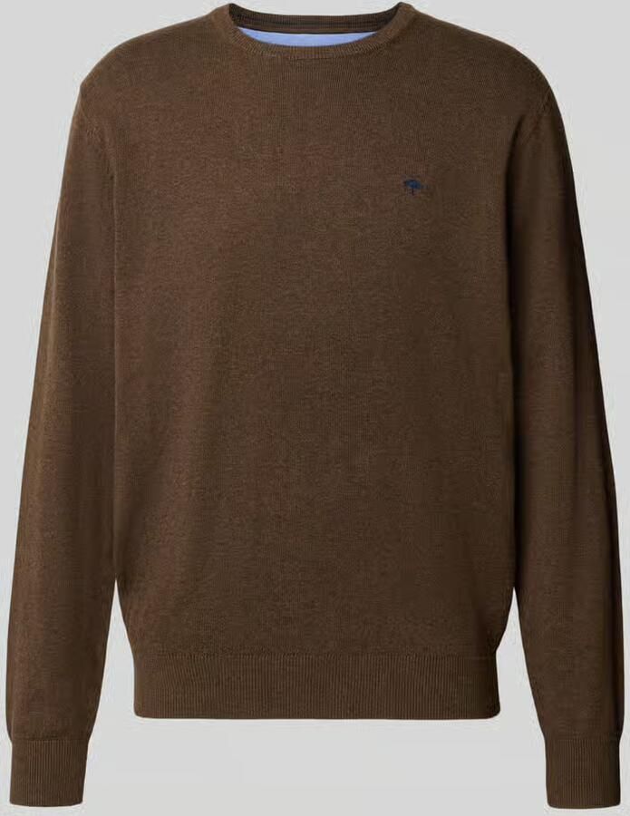 FYNCH-HATTON Gebreide pullover van puur katoen met geborduurd logo