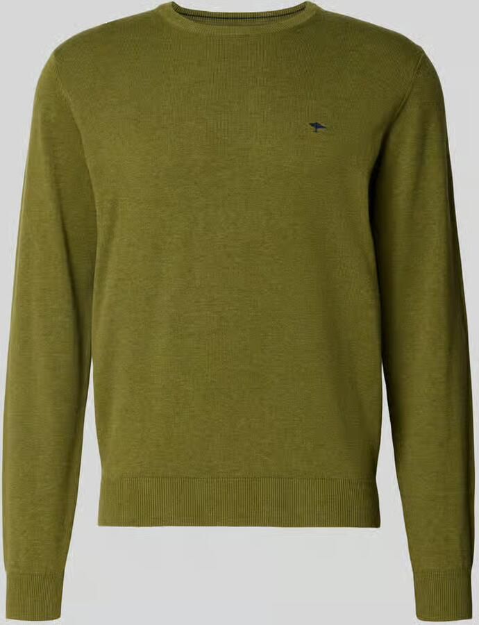 FYNCH-HATTON Gebreide pullover van puur katoen met geborduurd logo