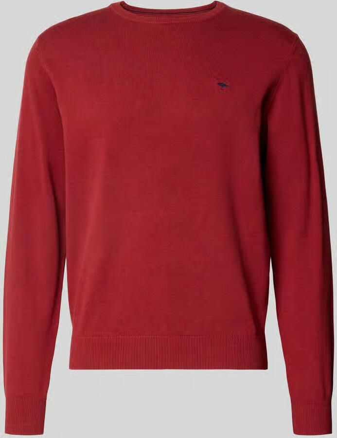 FYNCH-HATTON Gebreide pullover van puur katoen met geborduurd logo