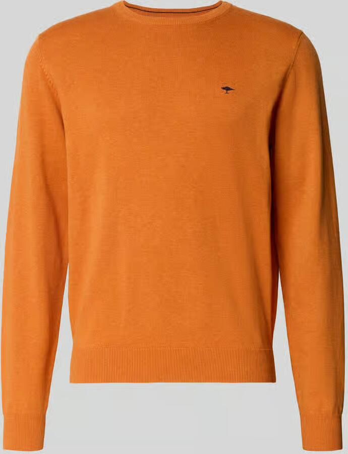 FYNCH-HATTON Gebreide pullover van puur katoen met geborduurd logo