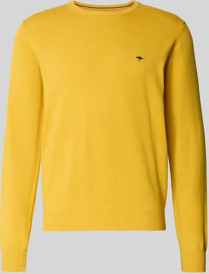 FYNCH-HATTON Gebreide pullover van puur katoen met geborduurd logo