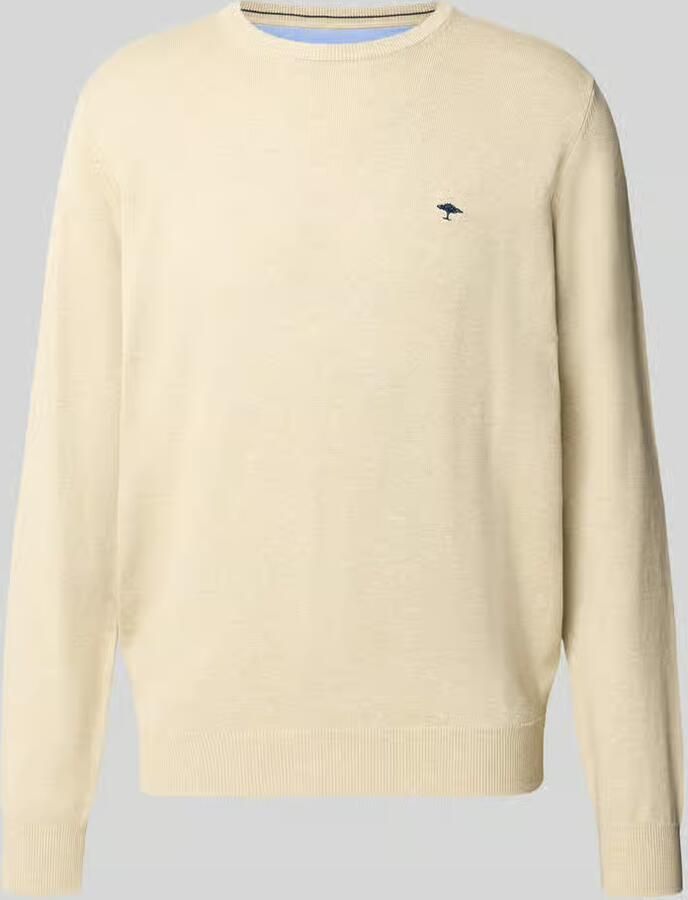 FYNCH-HATTON Gebreide pullover van puur katoen met geborduurd logo