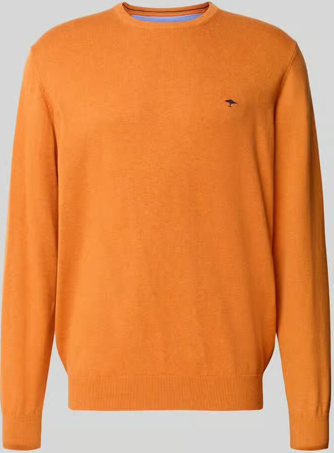 FYNCH-HATTON Gebreide pullover van puur katoen met geborduurd logo