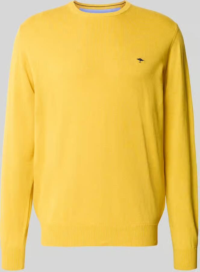 FYNCH-HATTON Gebreide pullover van puur katoen met geborduurd logo
