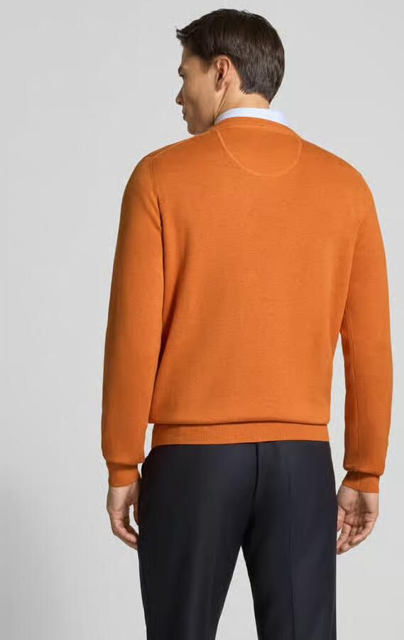 FYNCH-HATTON Gebreide pullover van puur katoen met geborduurd logo - Foto 3