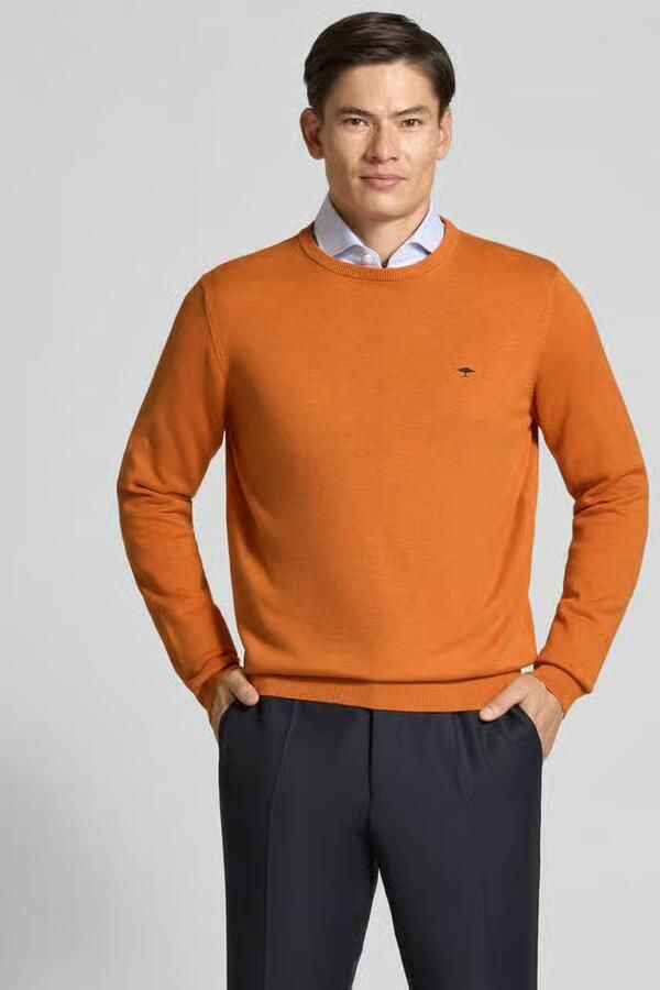 FYNCH-HATTON Gebreide pullover van puur katoen met geborduurd logo - Foto 2
