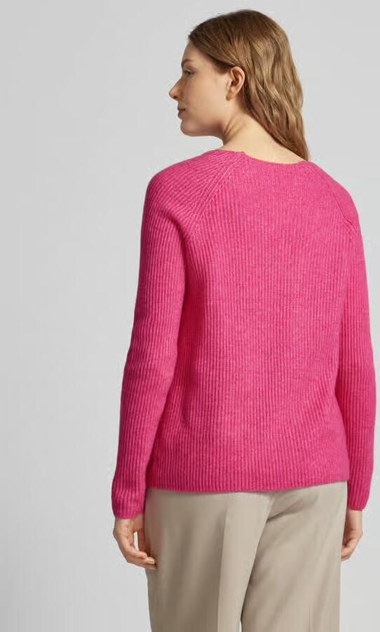 FYNCH-HATTON V-Neck Melange Pullover Sweater Pink Dames