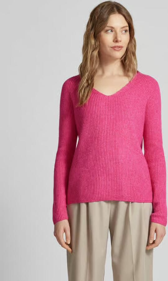 FYNCH-HATTON V-Neck Melange Pullover Sweater Pink Dames - Foto 2