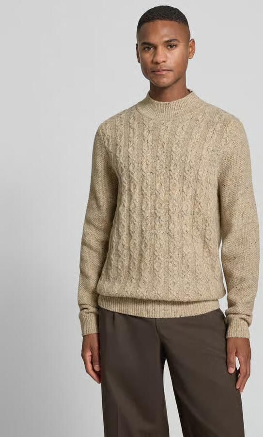 FYNCH-HATTON Gebreide pullover van wolmix met opstaande kraag model 'Donegal' - Foto 3